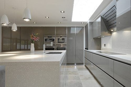 کابینت آشپزخانه خاکستری براق
