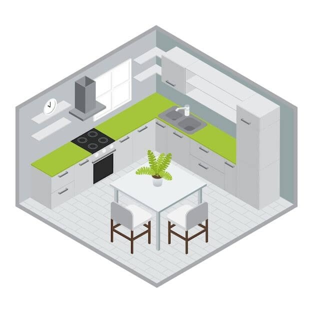طراحی سهبعدی کابینت آشپزخانه در اصفهان