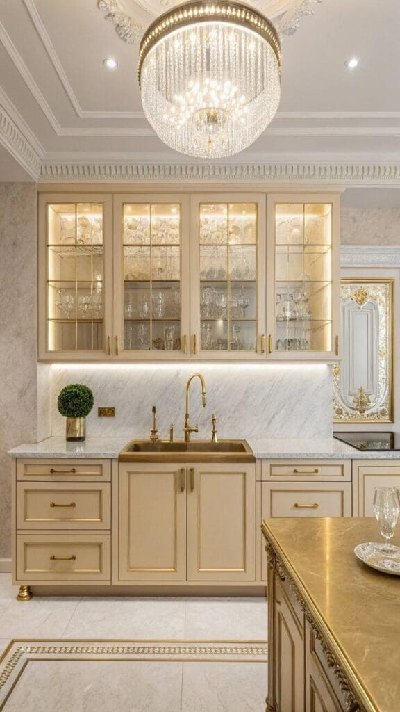 کابینت کلاسیک آشپزخانه در اصفهان با طراحی شیک و اصیل